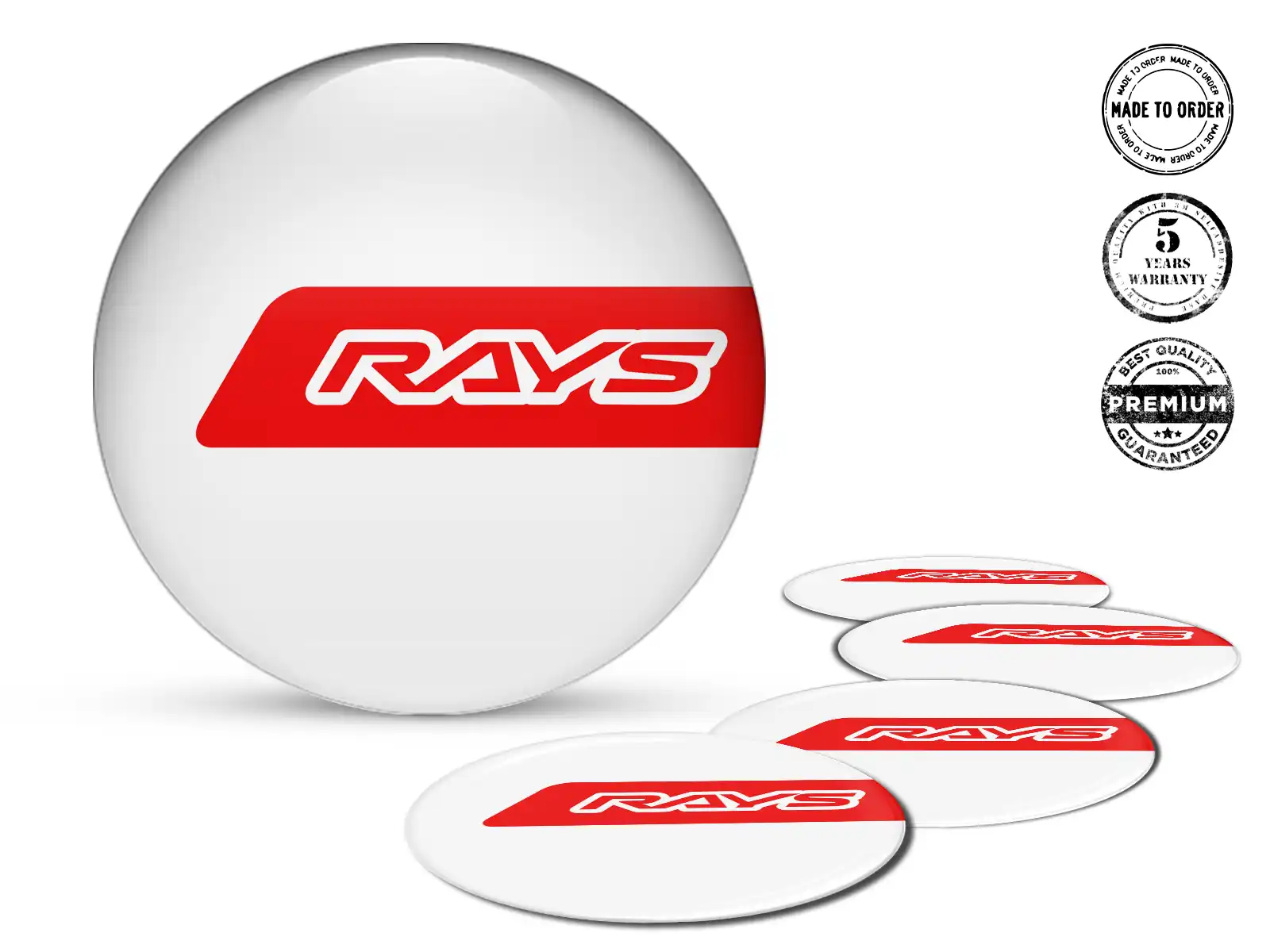 Rays Gewölbte Aufkleber Logo Stilvolle Radembleme